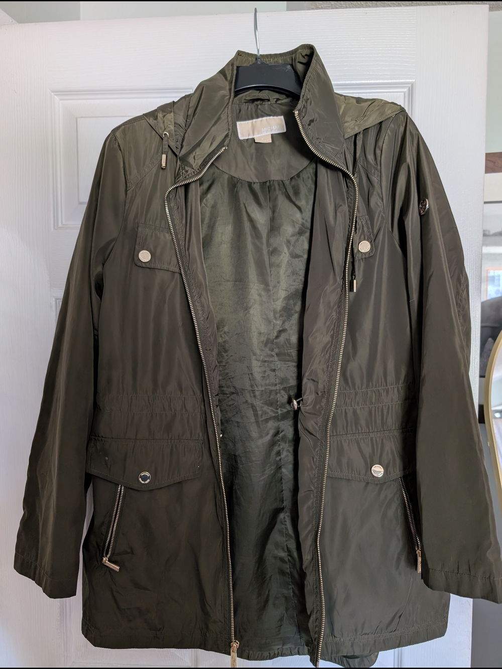 Michael Kors Olive Green Jacket with Beige Label